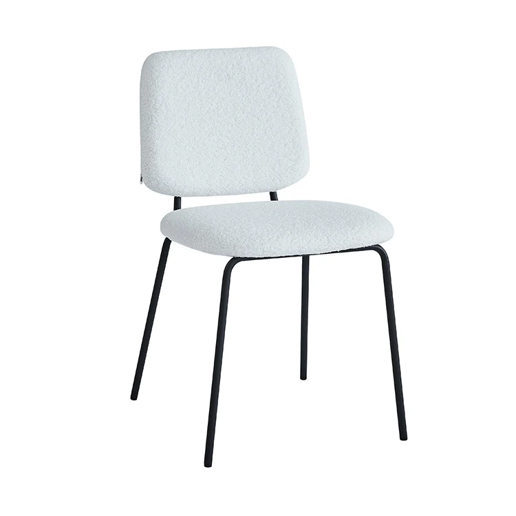 wholesale modern luxury contemporary nordic tufted white velvet chair boucle dining chairs for dining room restaurant