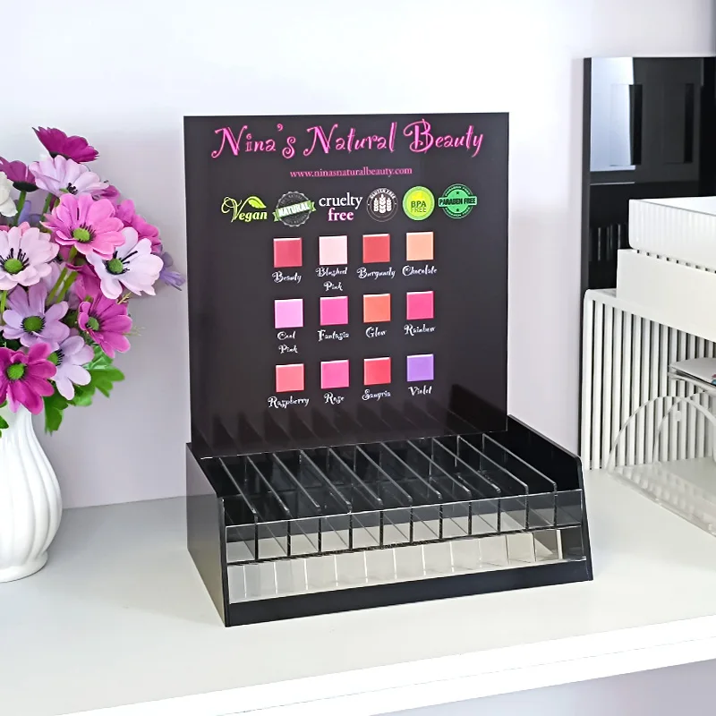 Clear Luxury Lip Gloss Vanity Holder Case Lipstick Acrylic Cosmetic Make Up Makeup Organizer Storage Box