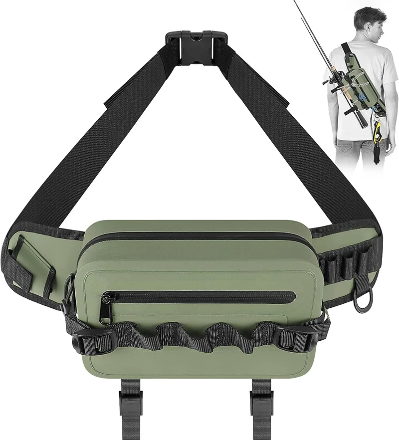 Versatile Green PVC Tarpaulin Canvas Seat Box Waist Bag for Outdoor Sports Hiking Cycling Camping Fishing Lure Storage Case Pack