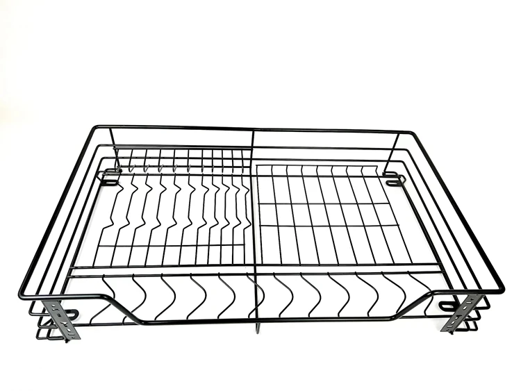 LW Kitchen Pantry Metal Wire Mesh Storage Baskets Cabinet Pull Down Basket Kitchen Pantry Kitchen Drawer Organizer Basket