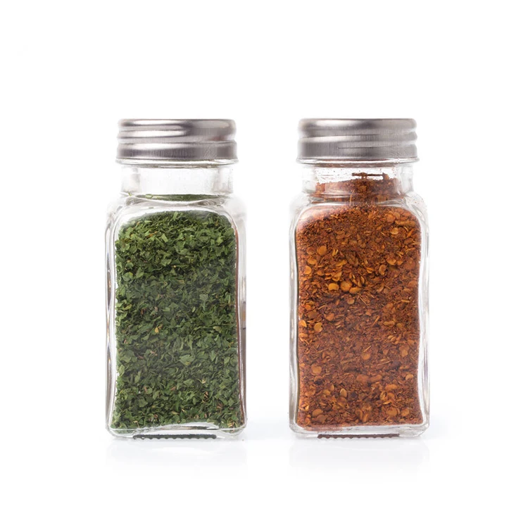
Wholesale Glass Spice Jars 80Ml Square Salt Bottles Glass Airtight Spice Containers BBQ With Plastic Lids 