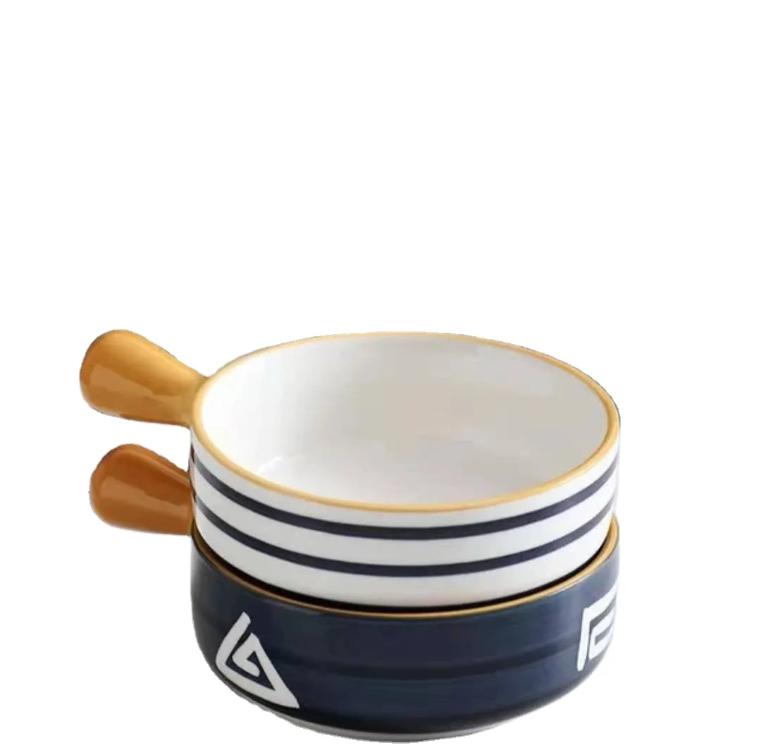 
2021 Hot selling Single handle bowl Ceramic tableware for household use 