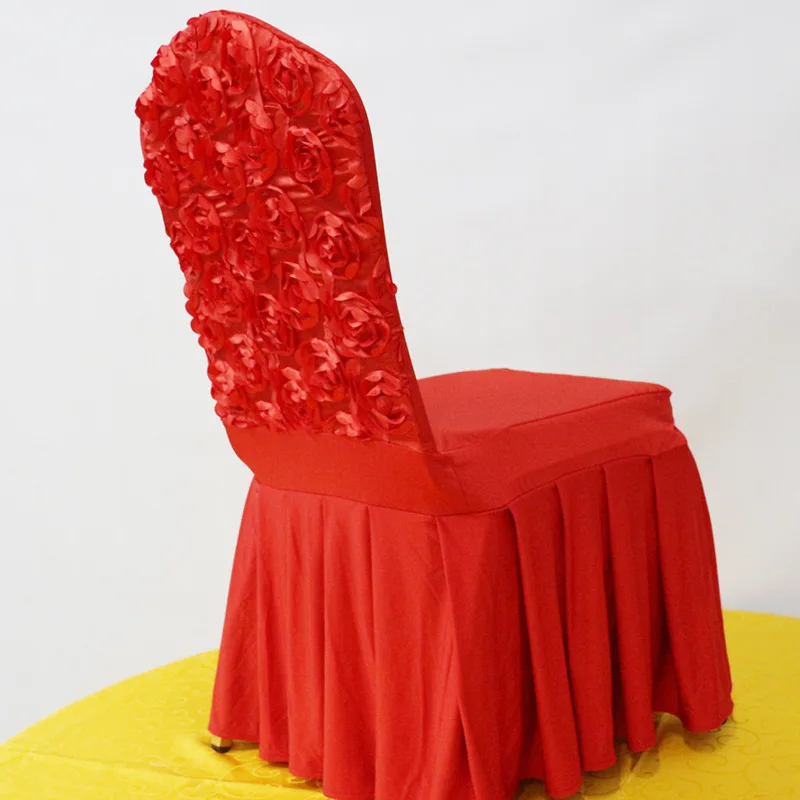 Wedding Banquet Ceremony All Inclusive Dustproof Chair Cover Hotel Party Elastic Rose Chair Cover Wholesale