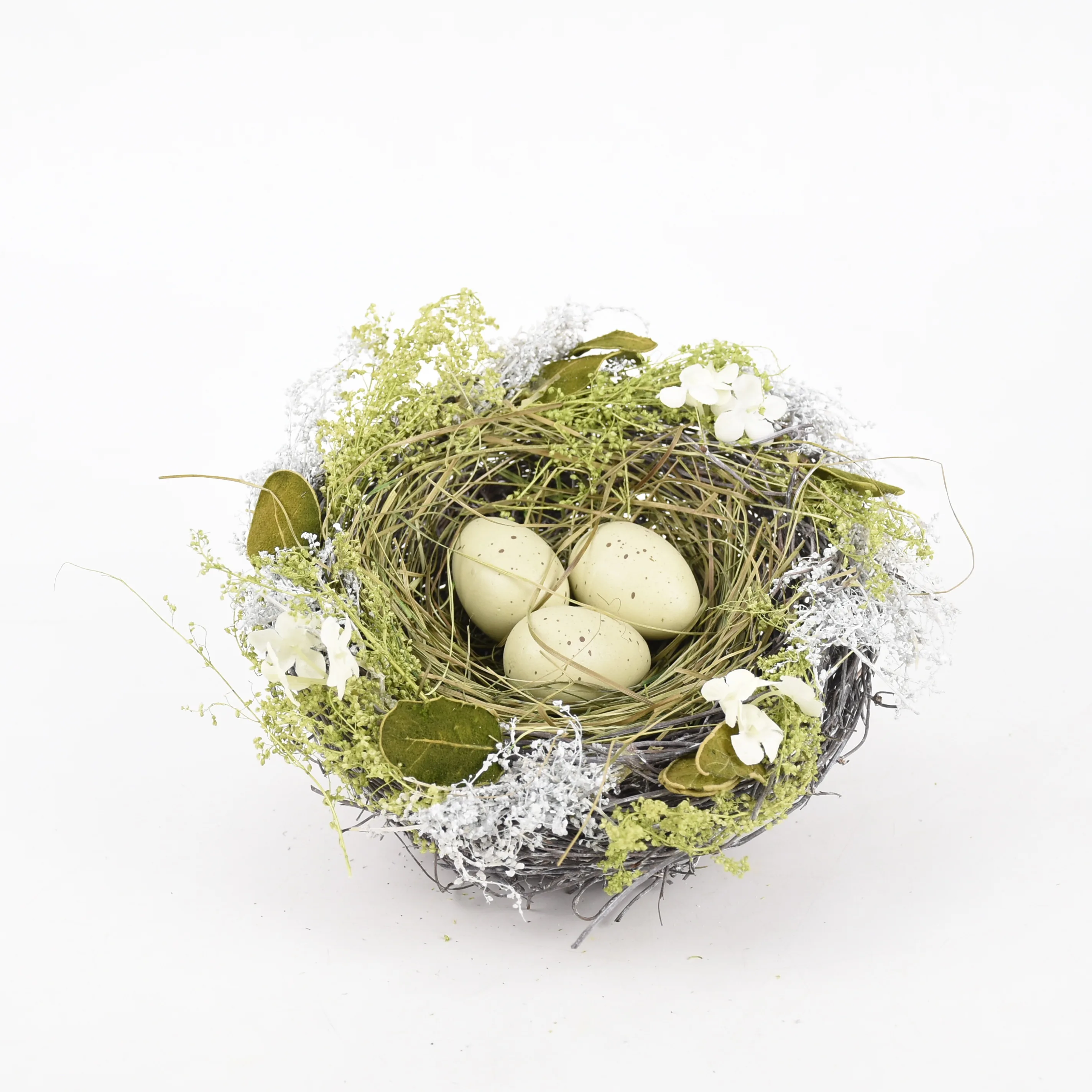 GY BSCI Handmade Home Decorative Bird Eggs Nest New Designed Natural Twigs Weaved Easter Nest
