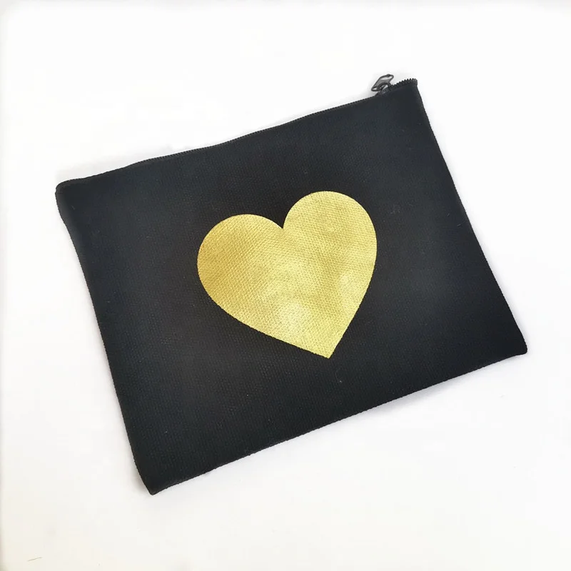 Custom Logo Printed Organic Small Cotton Canvas makeup bag