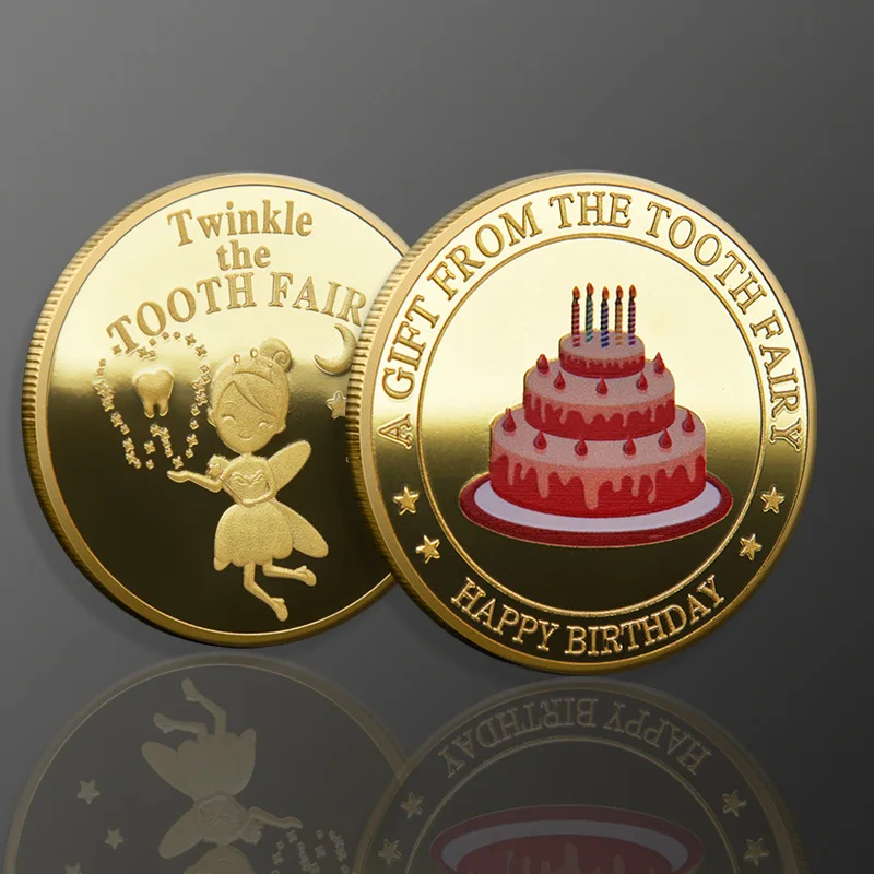 Custom Tooth Fairy Gold Coin For Kids Coin Double-sided Metal Challenge Coin