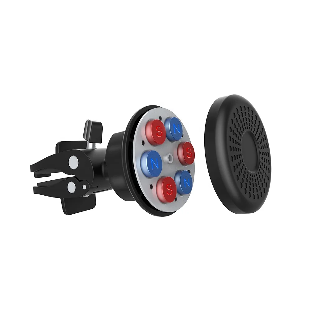 Best sellers in USA silicone cellular support round shape air vent magnetic holder with 6pc strong magnets car phone holder