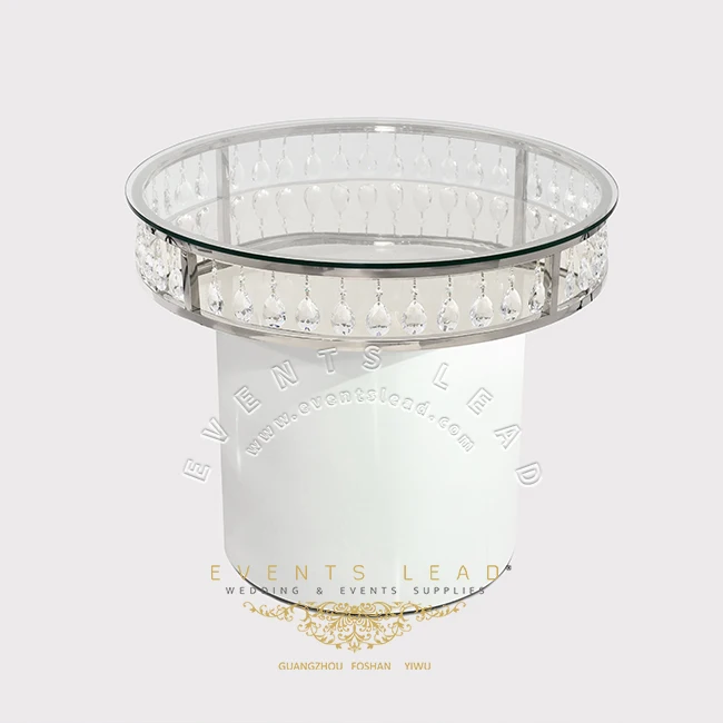 Wedding Cake Table Floral Luxury Silver Stainless Steel Hanging Crystal Popular Diamond Wedding Event Cake Table