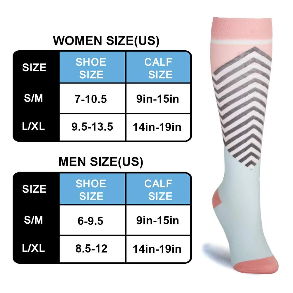 Hot sale breathable elastic long pink sports running compression socks