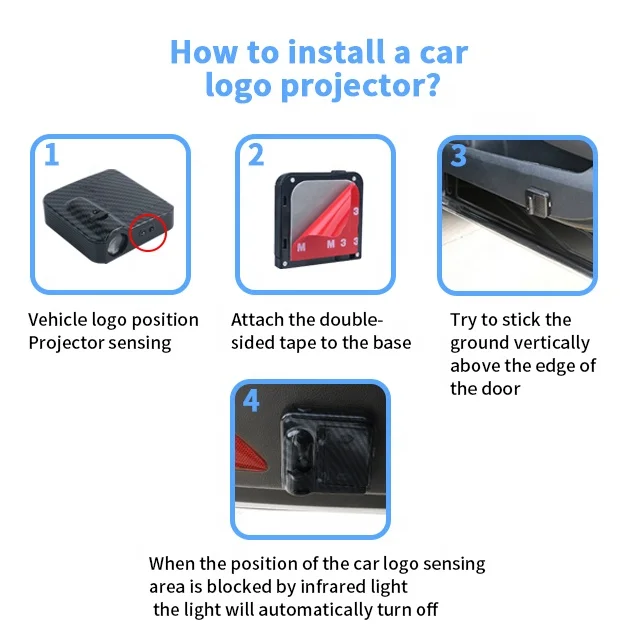 Hot Product Car Door Logo Print LED Laser Projector Logo Ghost Shadow Light Lamp