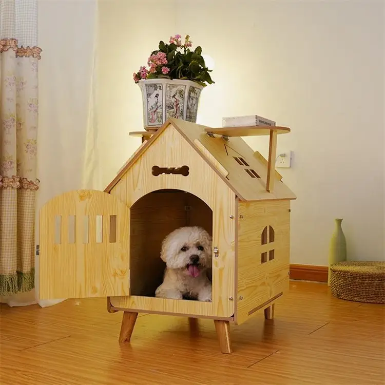 Indoor Outdoor Pet Cat Dog House Removable Wooden Wholesale Eco-friendly Medium Luxury Solid Pet Houses & Furniture Windproof