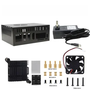 Orange Pi 5 Plus Heat Dissipation Metal Case Orange Pi 5 Plus  Fan Box Protective Case