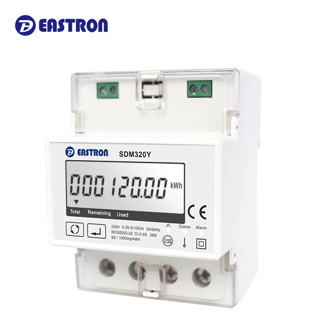SDM320Y Single Phase Smart Modbus Remote Control Din Rail Prepayment Energy Meter