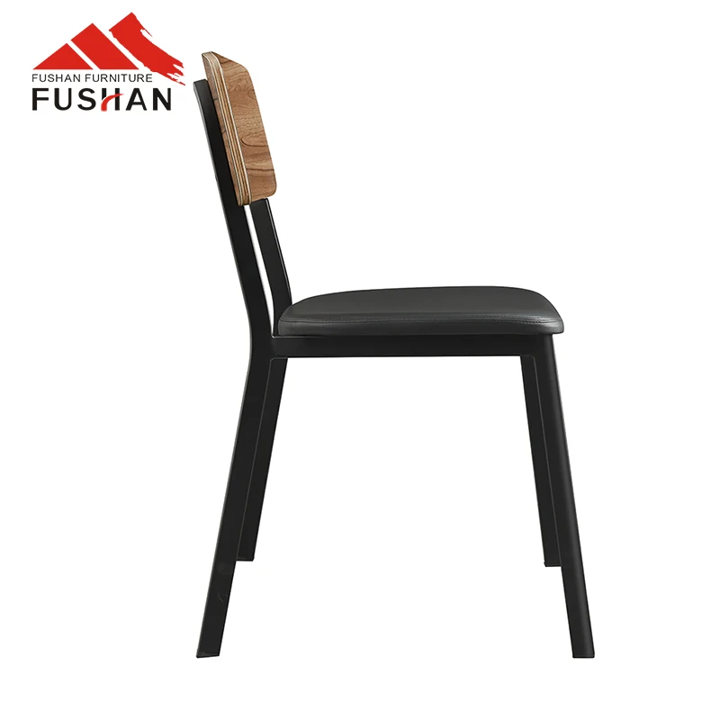 High Quality Nordic Luxury Modern Leather Seat Coffee Shop Chair With Hotel Club Restaurant Dining Chair