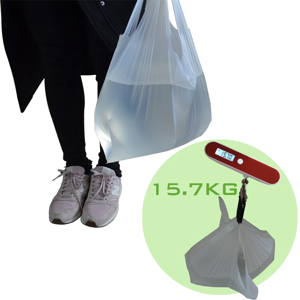 Shopping Bag Biodegradable and Compostable Corn Starch Biobased Plastic Food Disposable White and Yellow Manufactory Accept