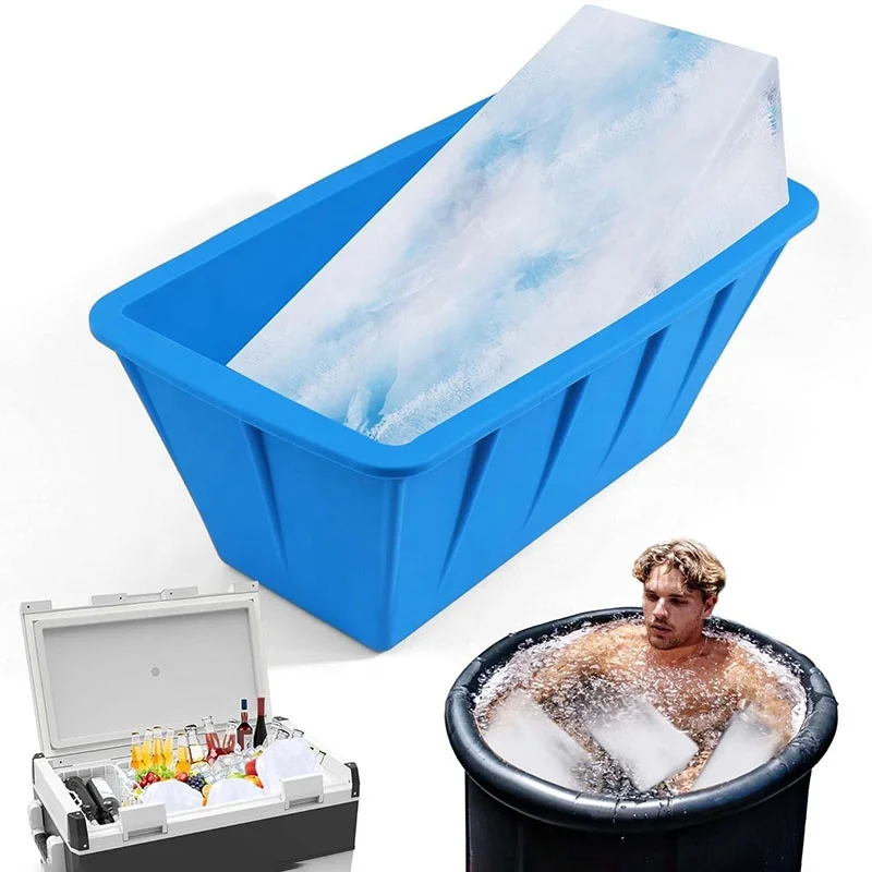 Foldable Extra Large Rectangular Ice Bath Moulds Ice Block Mold Molde De Hielo Grande Silicone Giant Ice Mold