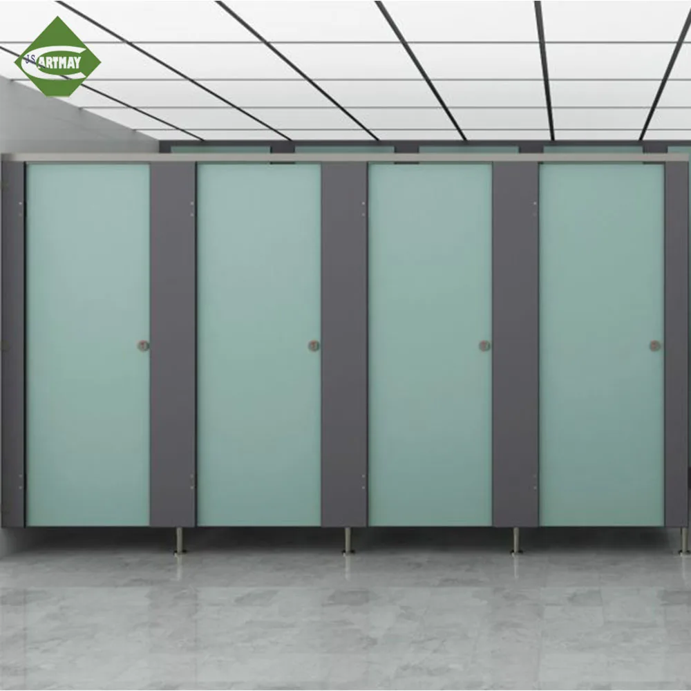Hight Quality Commercial Public Restroom Dividers Standard Size Folding Comfort Room Solid Phenolic Board Toilet Cubicle