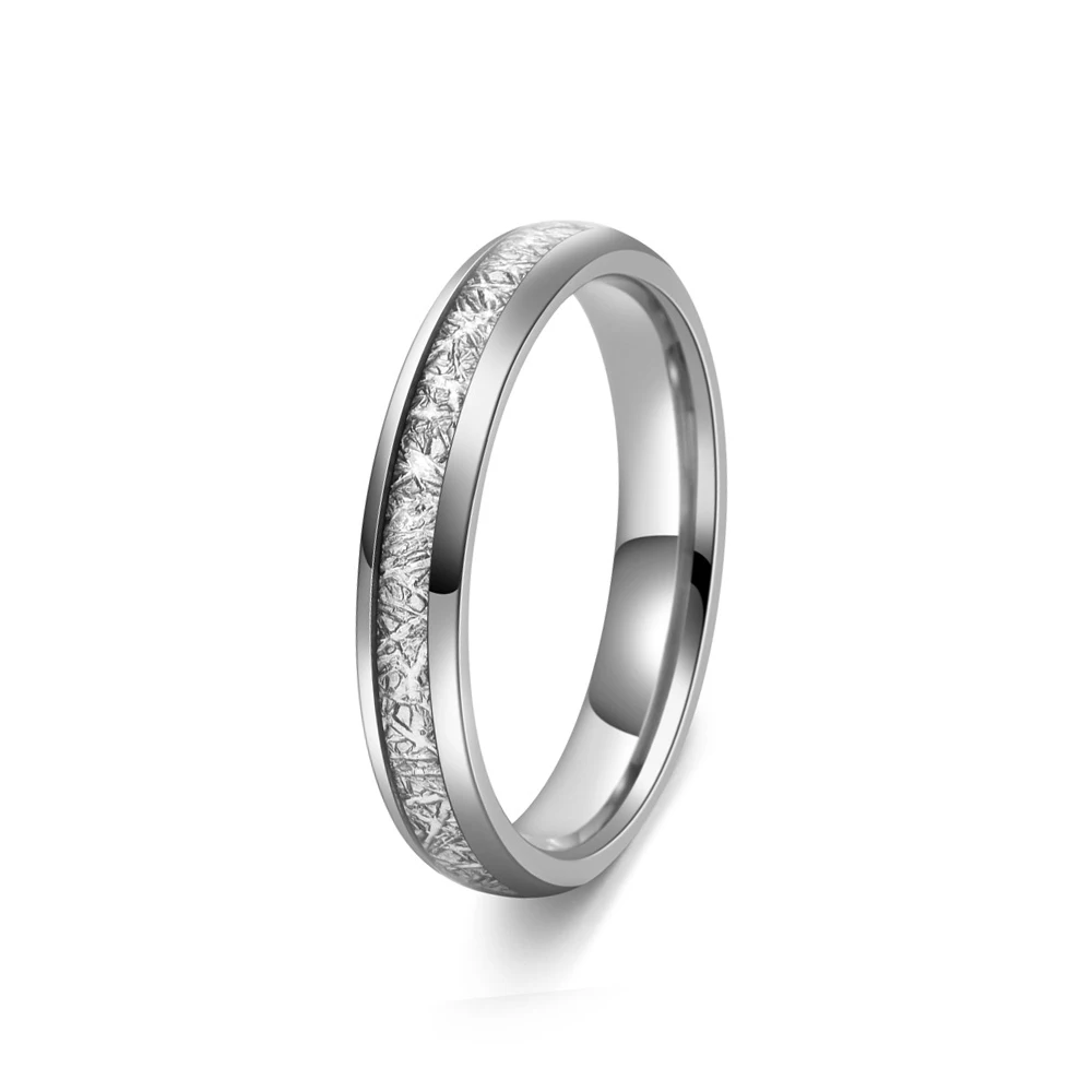 Light Luxury 4/6/8mm Tungsten Steel Ring Silver Fashion Inlaid Silver Mist Pattern Tungsten Steel Ring finger ring 623