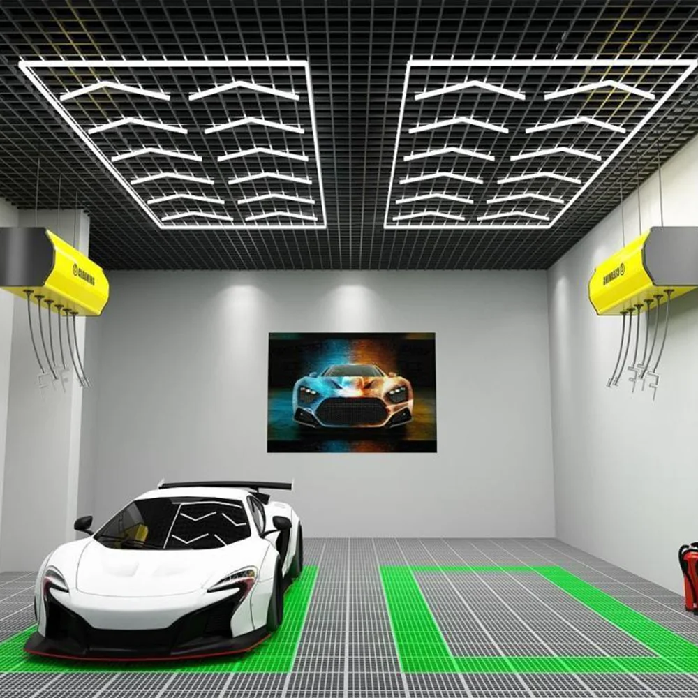 Ceiling Portable 6000K  Easy Installation Auto Detailing Honeycomb LED Ceiling Lights for Car Showroom Garage Workshop
