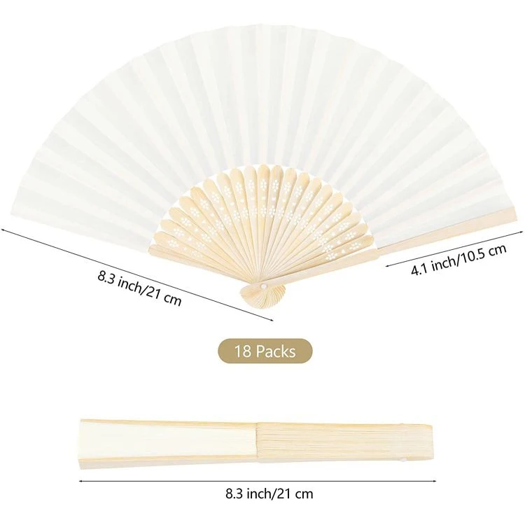 Church Wedding Gift Portable And Easy To Carry Large Asian Silk Colored Custom Hand Fan