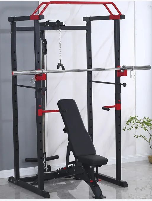 Commercial Home Workout Smith Machine Power Squat Rack Gym Equipment With Bench Press