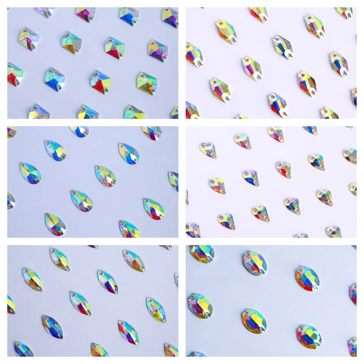 Wholesale Multi Shapes High Quality Shimmering Elegance Fancy Resin Sew On Rhinestones With Two Holes For Clothing Shoes