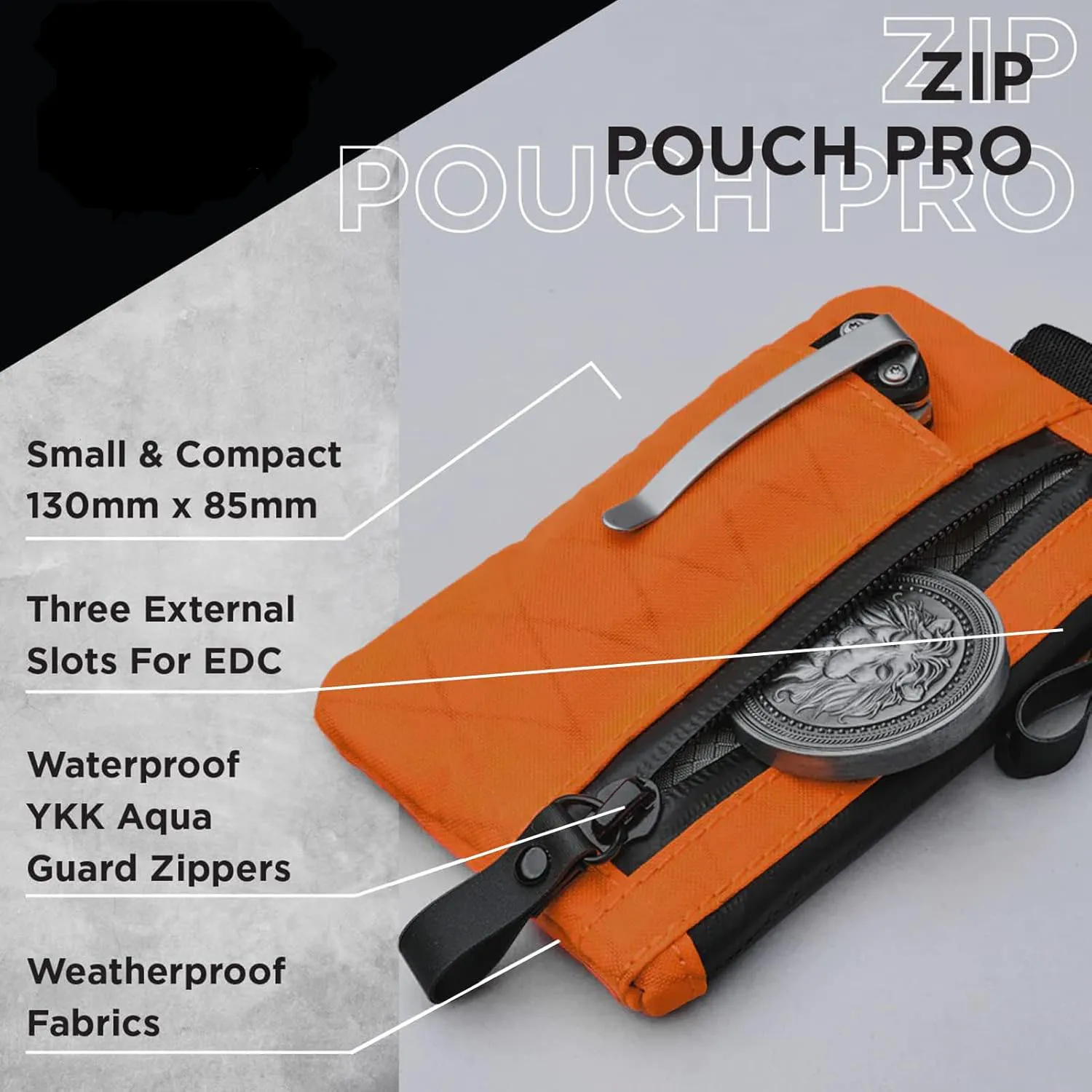 2024 BSCI Factory XPac Water Resistant RFID Blocking Multi-tool Slot ID Card Holder Holds 12 Cards  Men Minimalist Zipper Wallet