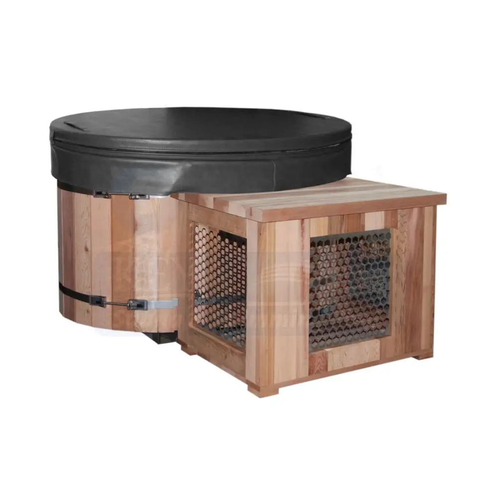 Modern Design Round Wooden Ice Bath Plunge Cedar Customization Relaxing Wooden Ice Bath With Chiller