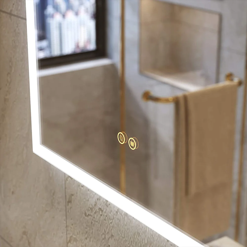 2021 Hotel Modern Anti-fog Custom Decorative Wall mounted mirror Illuminated Hot-selling LED Lighted Mirror for project lighting