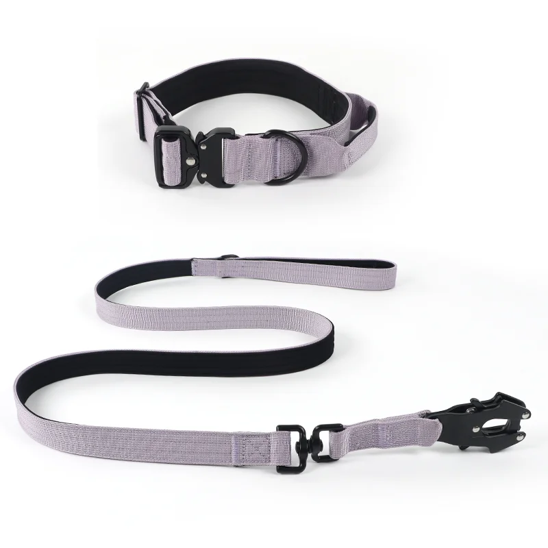 Custom Strap Heavy Duty Tactical Training Pet Dog Collar Leash Set With Quick Release Metal Buckle Training Pet Collar For Dog
