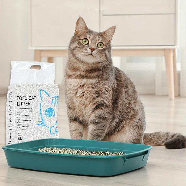 Wholesale Oem Sale Bulk Kedi Kumu 6L Flushable Clumping Feline Fresh Deodorizer Natural Soy Crushed Tofu Cat Litter Sand For Cat