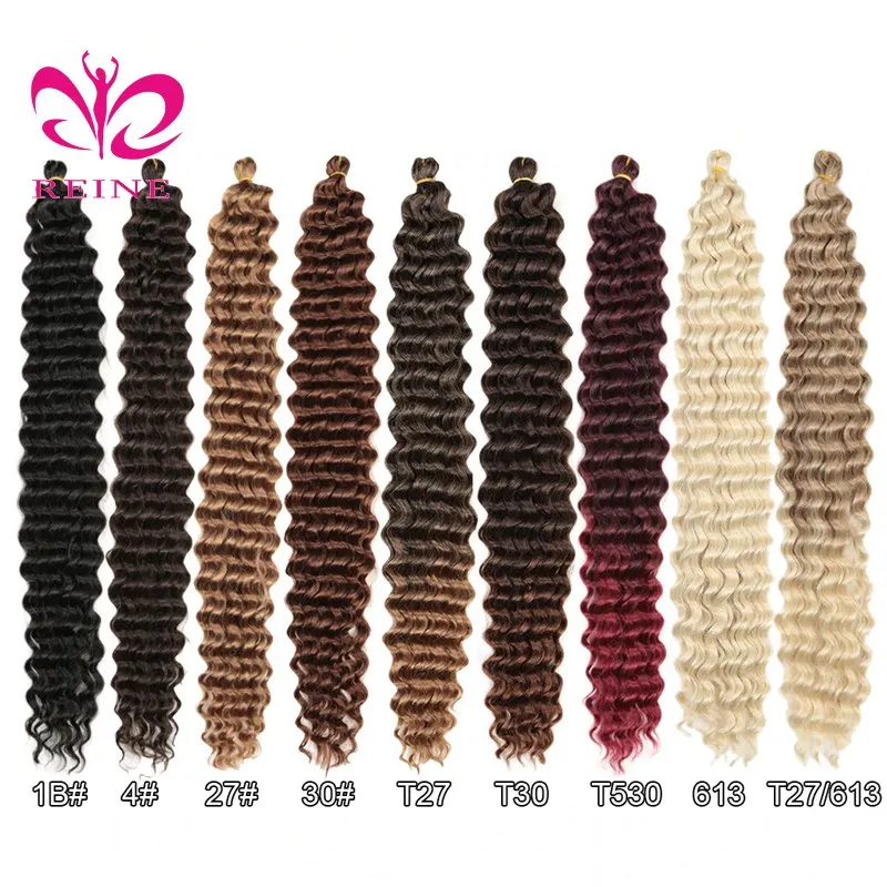 30 inch Synthetic Deep Wave Twist Crochet Hair Natural Curls Crochet Braids Ombre Braiding Hair Extensions For Women