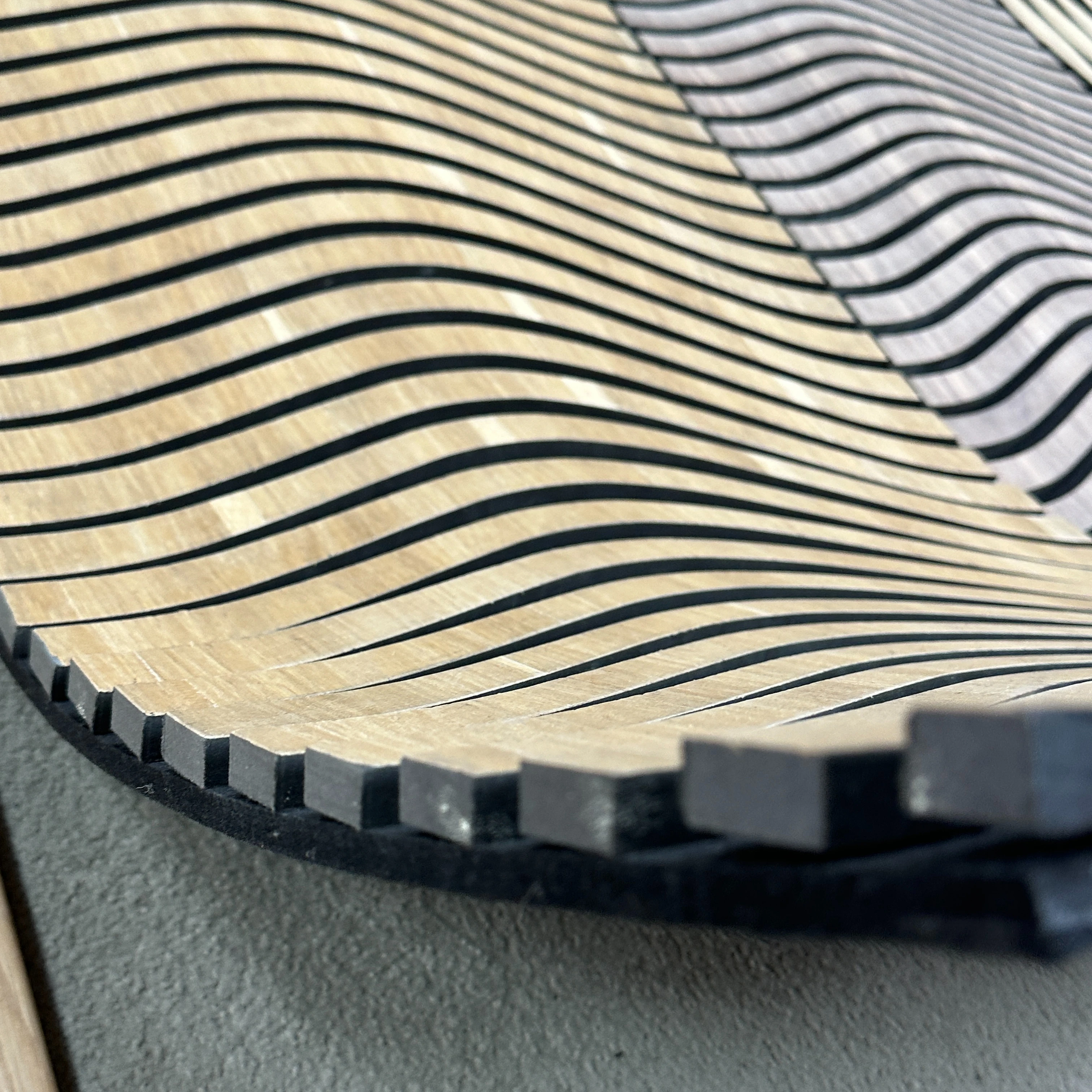 KASARO Minimalist Style Flexible Curly Bendable Curved Fluted Wall Panel Acoustic Wood Panel 2400mm*600mm