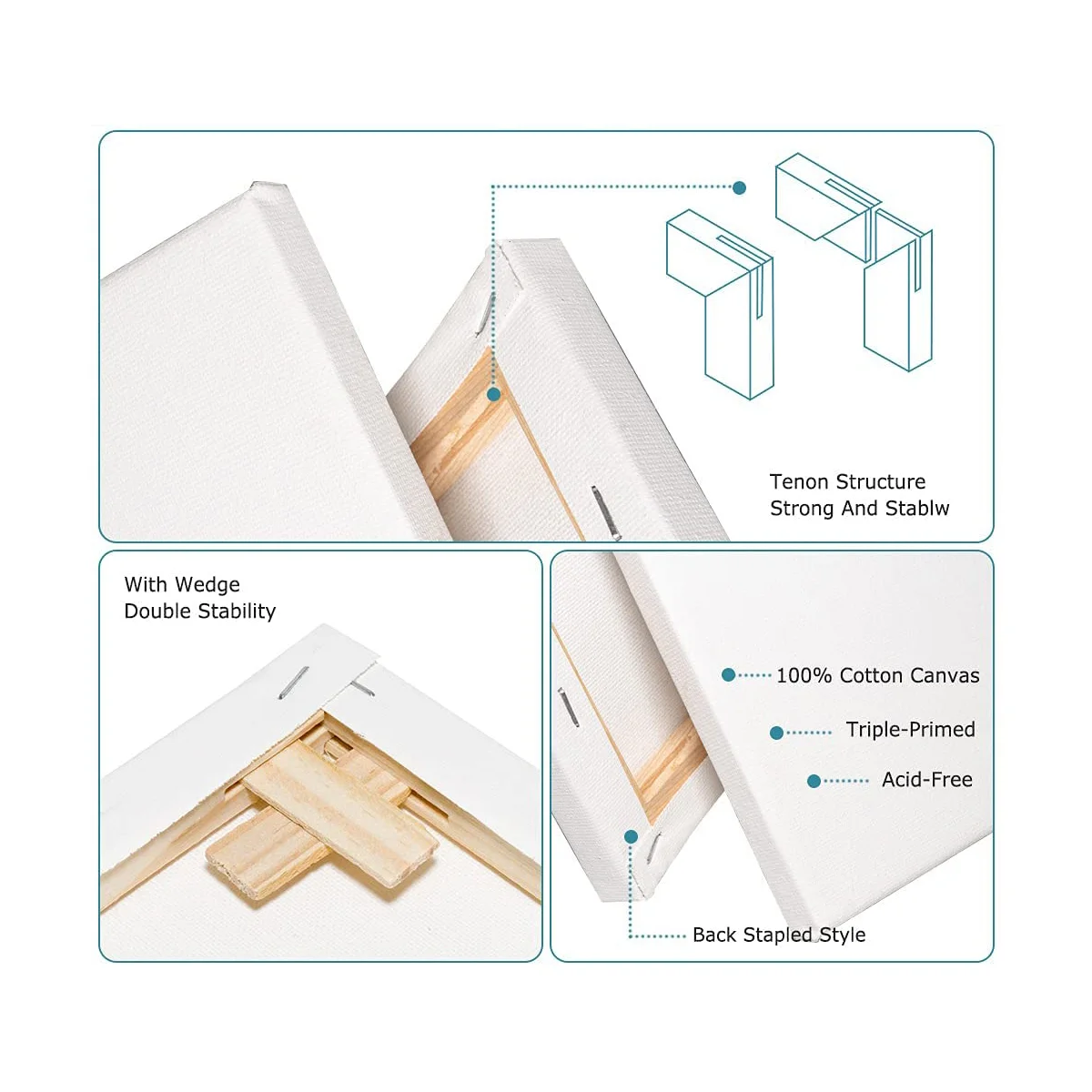 Manufacturer direct sale wholesale 8x10inch blank art canvas board for acrylic painting