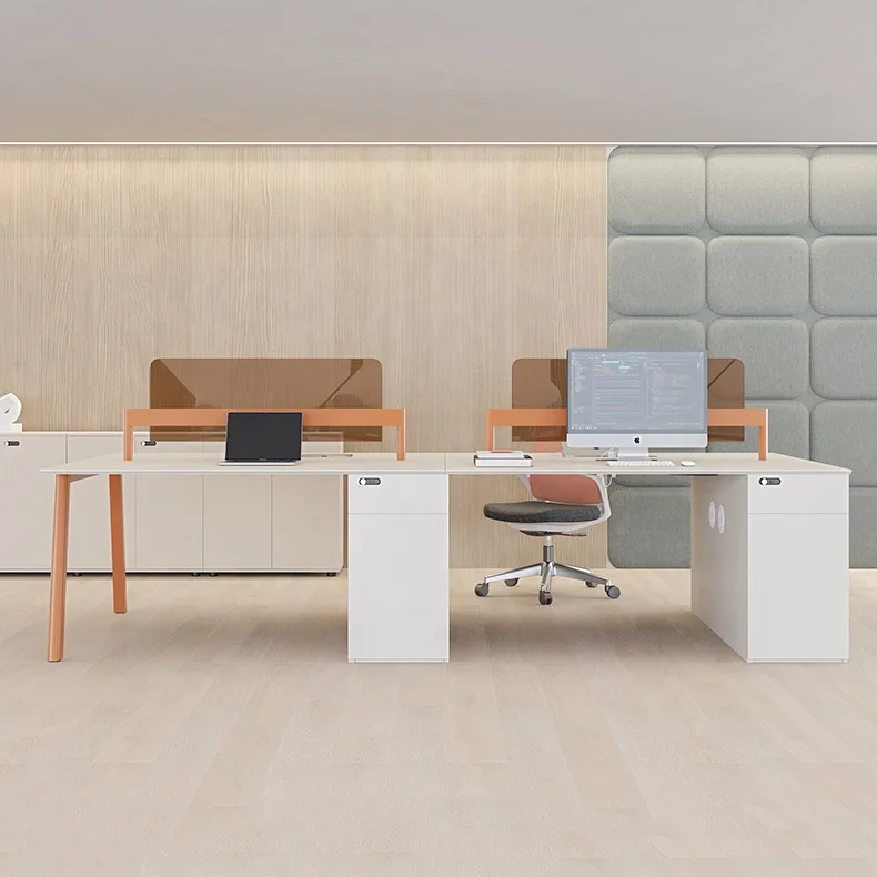 European Modern White Office Furniture Desk Table 2 4 6 Person Work Station Office Workstation Furniture