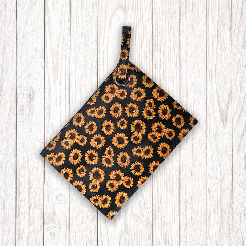 Стильный женский Кожаный клатч в стиле ретро с подсолнухом, дизайнерская вместительная дамская сумочка-конверт с надписью и подсолнухом