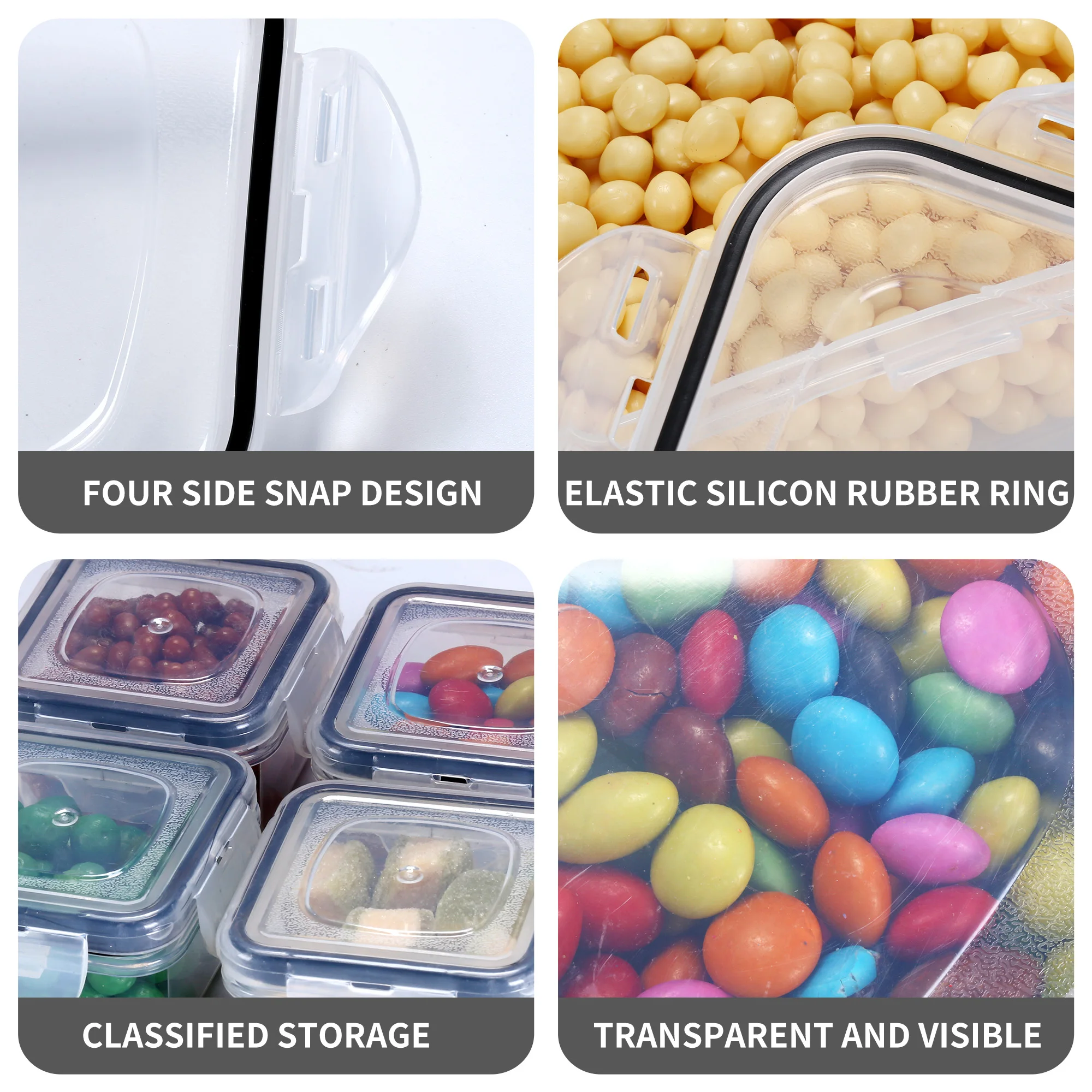 16Pieces Clear Plastic Stackable Food Fridge Storage Organizer Box Refrigerator Storage Box Fridge Organizer With Lid