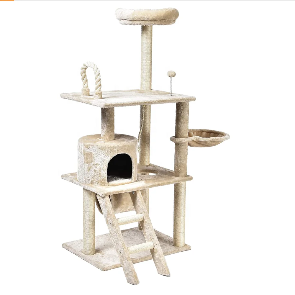 
Cat Scratching Lounge Modern Condo Post Sisal Toy Tree Luxury Pet Furniture 