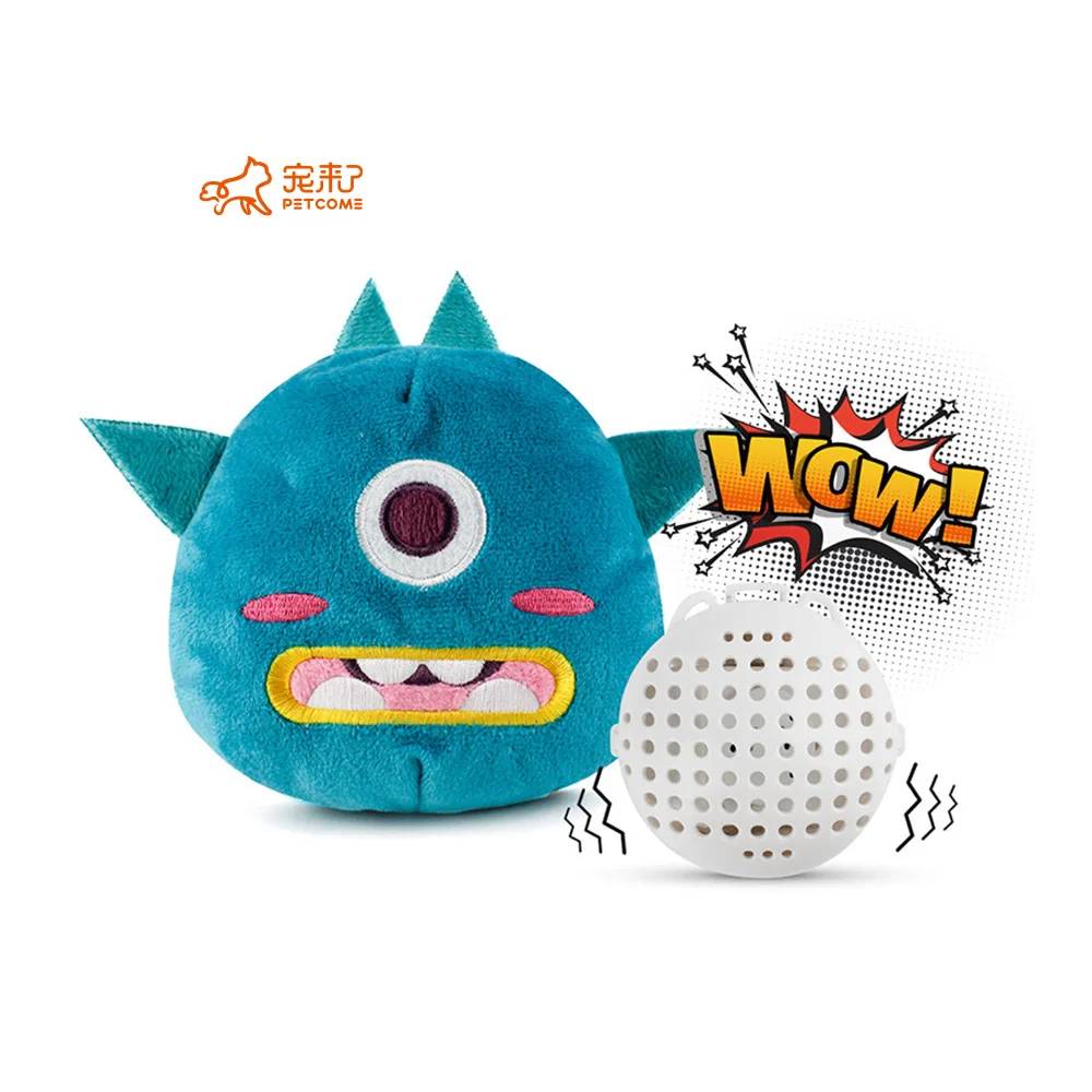PETCOME Suppliers New Cute Blue Monster Durable Plush Interactive Squeaky Electric Toys Dog