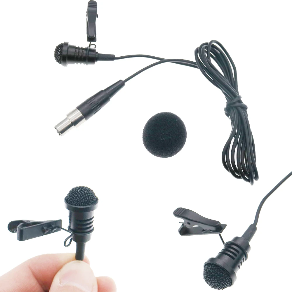 Promotion ME4 Cardioid Tie Clip Lavalier Lapel Microphone Mini XLR TA4F TA3F For AKG Samson ULX SLX Wireless Transmitter