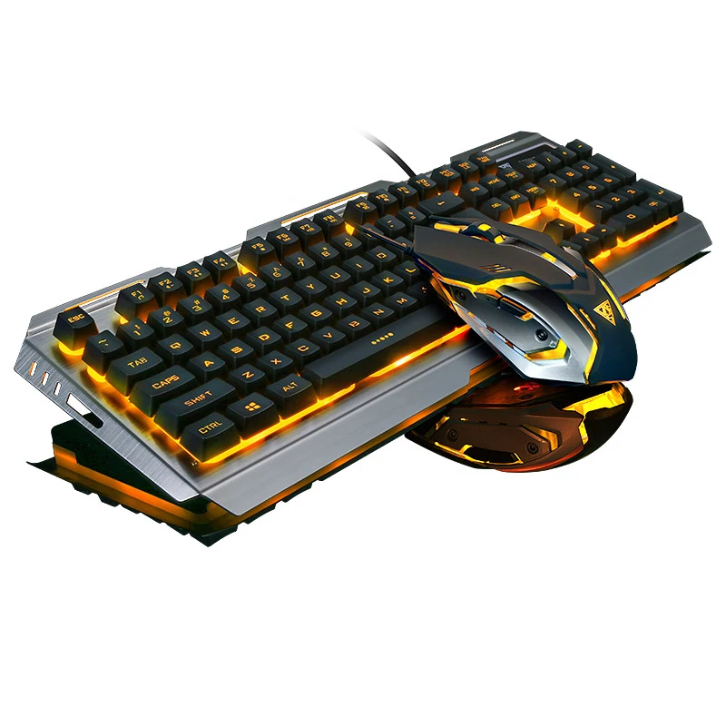 Mechanical Gaming Keyboard And Mouse Combination Rainbow Backlit Wired Keyboard And Mouse Set
