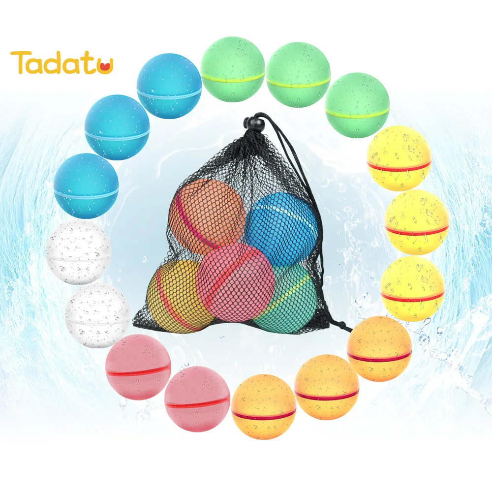 Tadatu Reusable Water Bomb Balloons Silicone Magnetic Water Bomb Splash Balls Water Balloons For Kids
