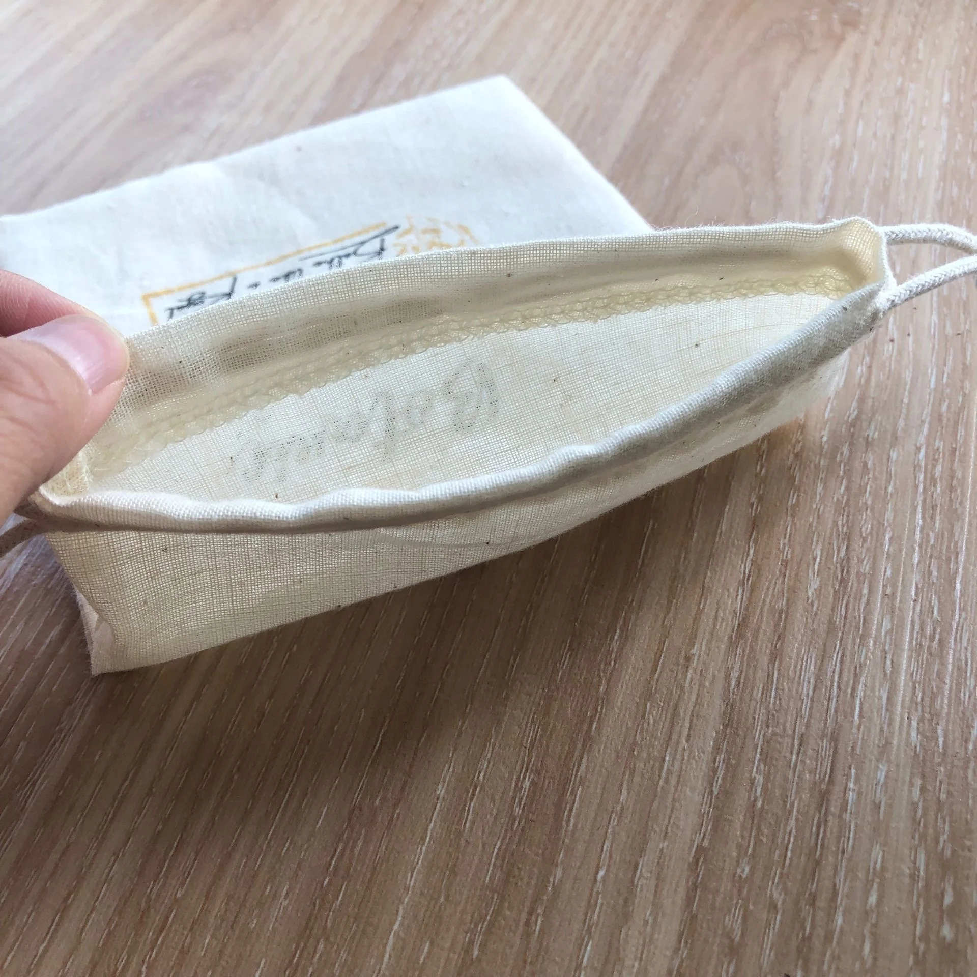 Breathable Thin Muslin Cotton Drawstring Pouch