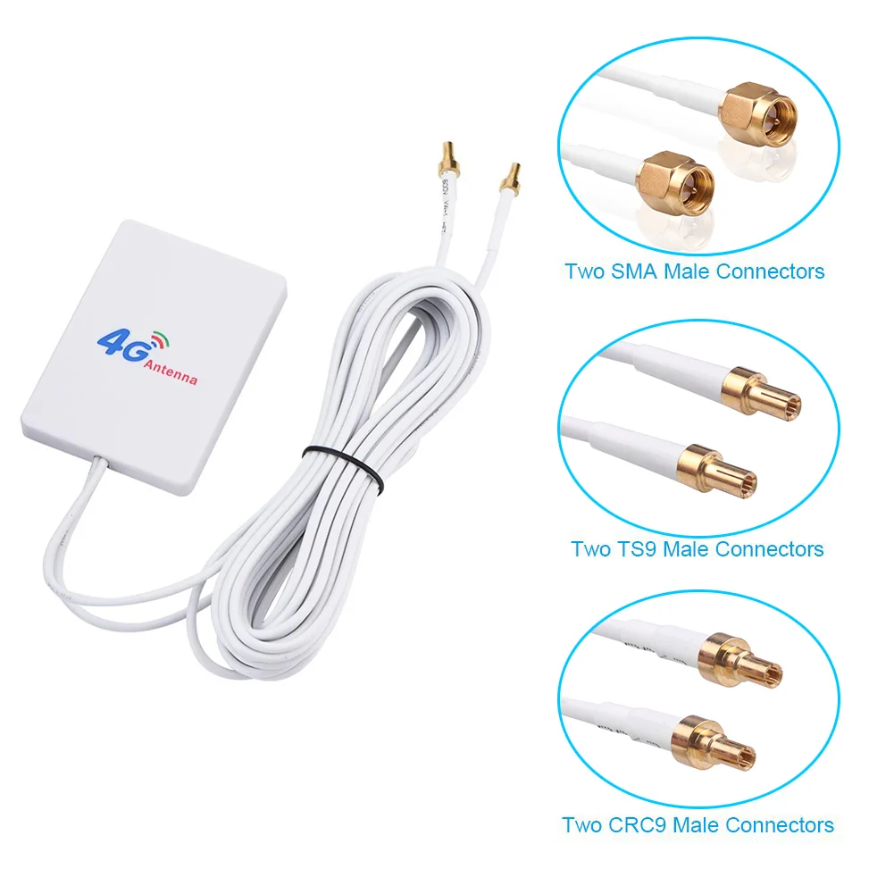3G 4G LTE Антенна с двойным интерфейсом SMA TS9 Небольшая плоская панель с высоким коэффициентом усиления маршрутизатор Интернет-карта внешняя антенна
