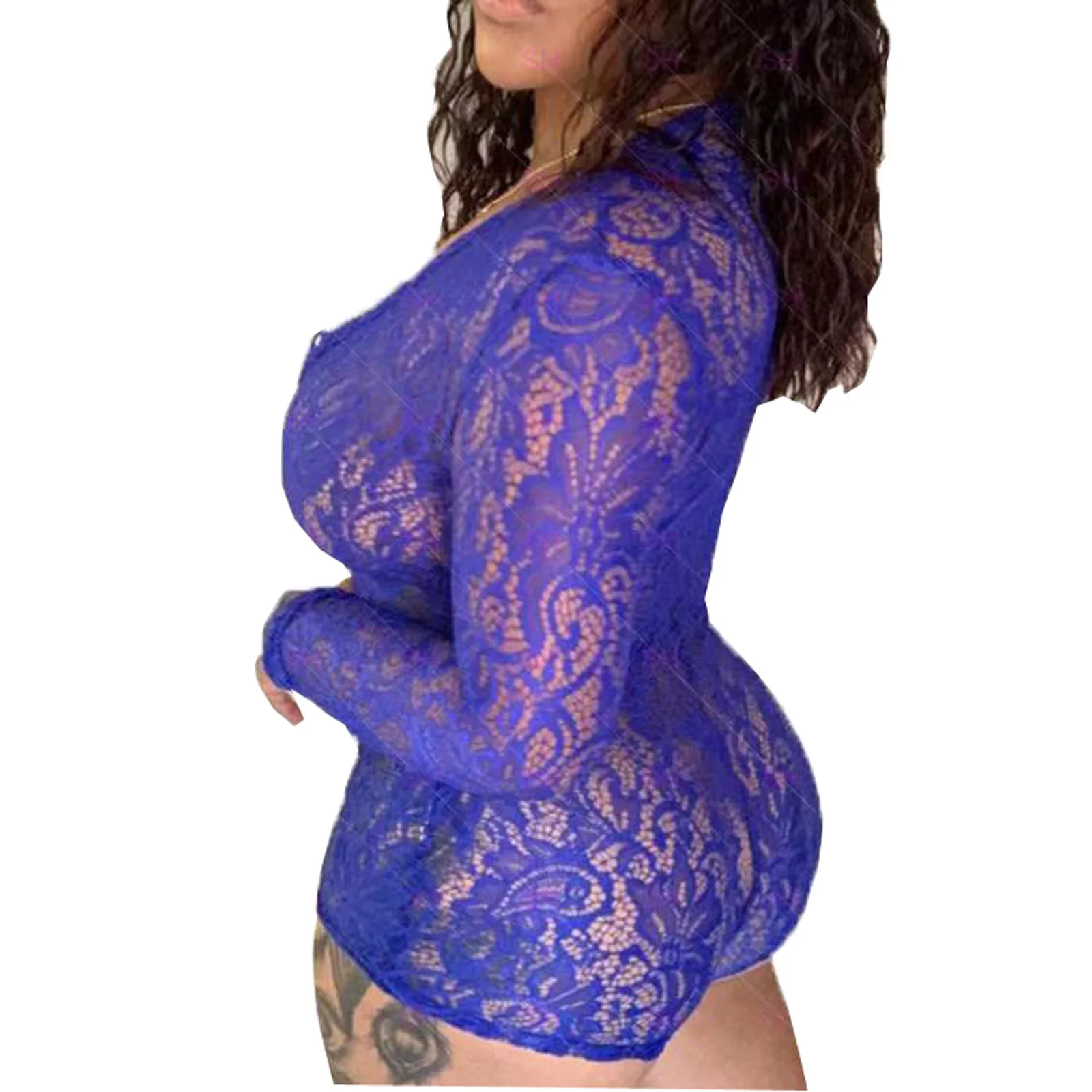 Women Sexy adult Jumpsuit Romper Sleepwear Lace hollow Shorts Sleeve V Neck Bodycon Bodysuit pajamas Rompers Pants New