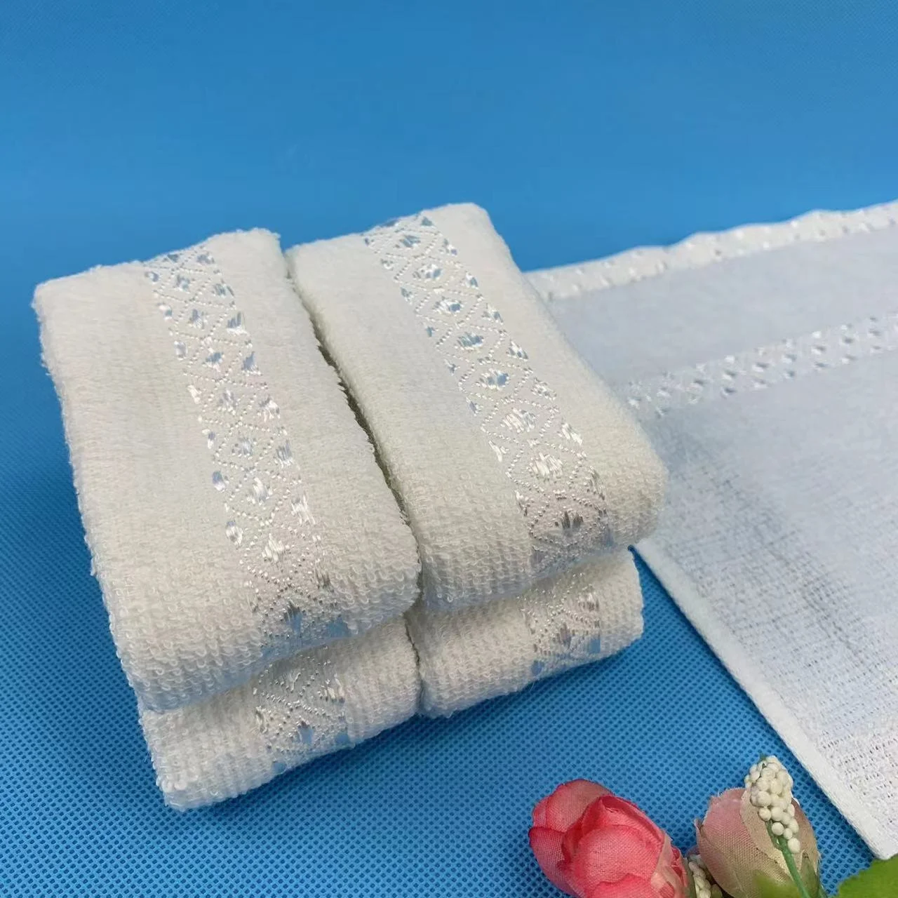 high quality satin viscose cotton disposable airline hot and cold oshibori towel