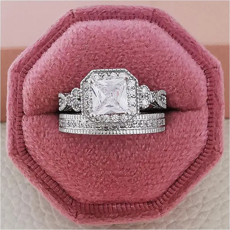 Moissanite Silver Ring Finger 2 Carat Adjustable Design Cubic Zirconia Engagement Mens Black Blood Sugar Control Ring Diabetes