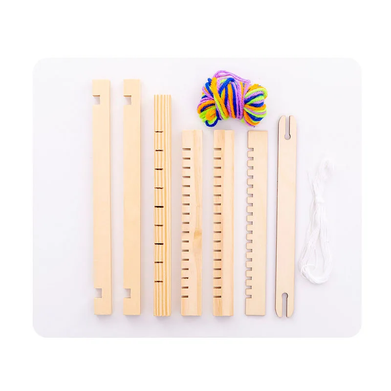 Hot Sale Handmade Teaching Aids Wooden Weaving Loom for Kids Wooden Weaving Knitting Loom Toy