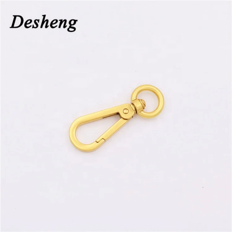 12mm Inner Gold Snap Hook Bag Hardware Metal Flat Snap Hook For Belt Strap