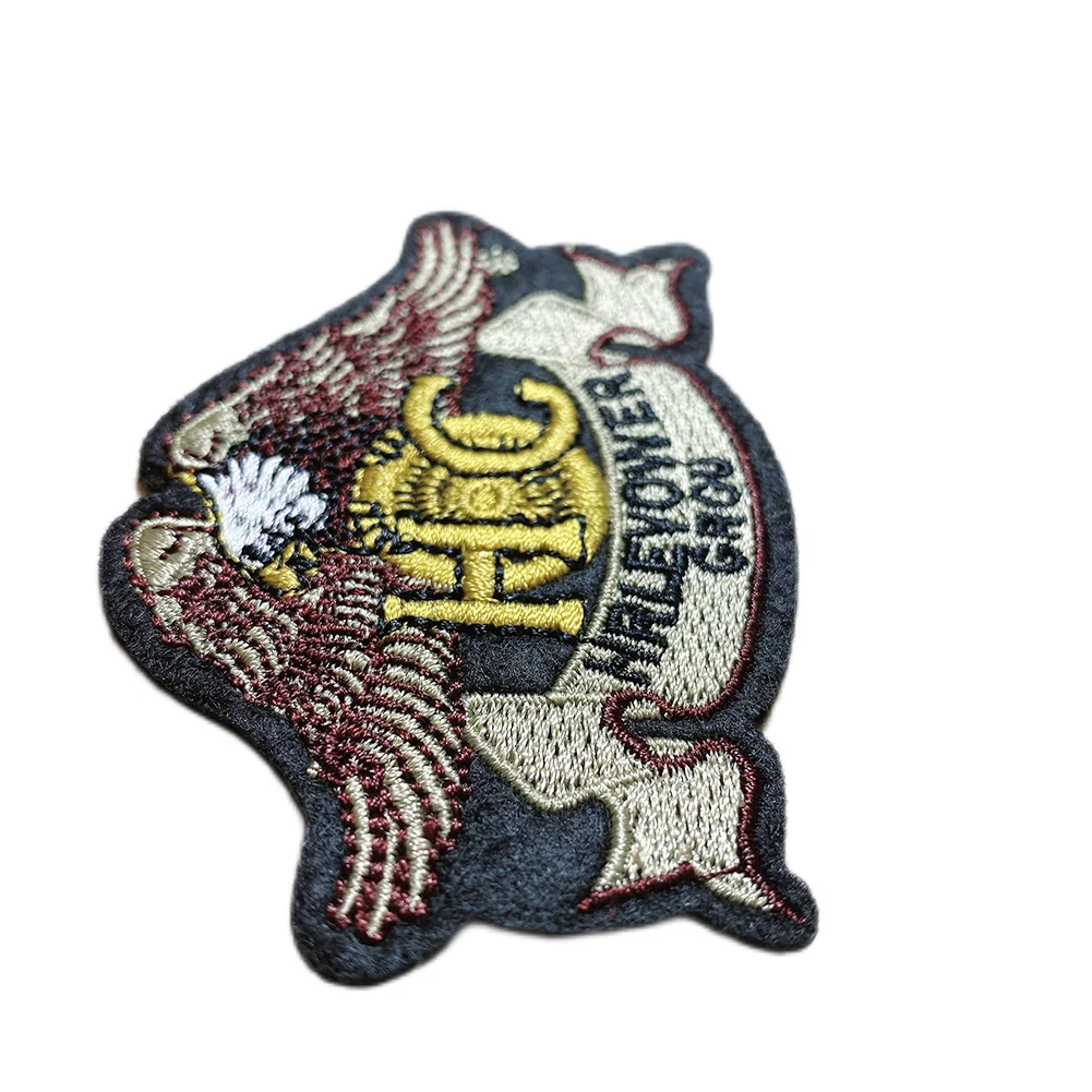 Fabric Embroidered Badges Wholesale Design Custom Mountain Logo Embroidery Applique Clothing Patches